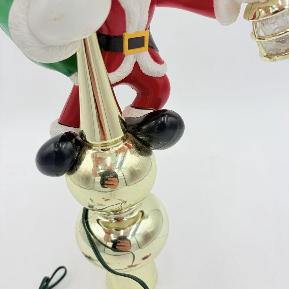 Vintage 95' Mr. Christmas Mickey Mouse Santa Lighted Tree Topper P135 No Adapter - Picture 12 of 13